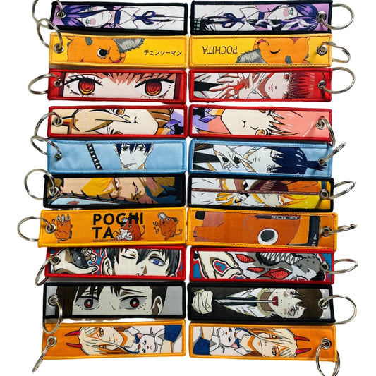 Anime Game Monster Keychain for Women Key Tags Embroidery Key Fobs Car Key Rings Accessories Backpack Pendant Jewelry